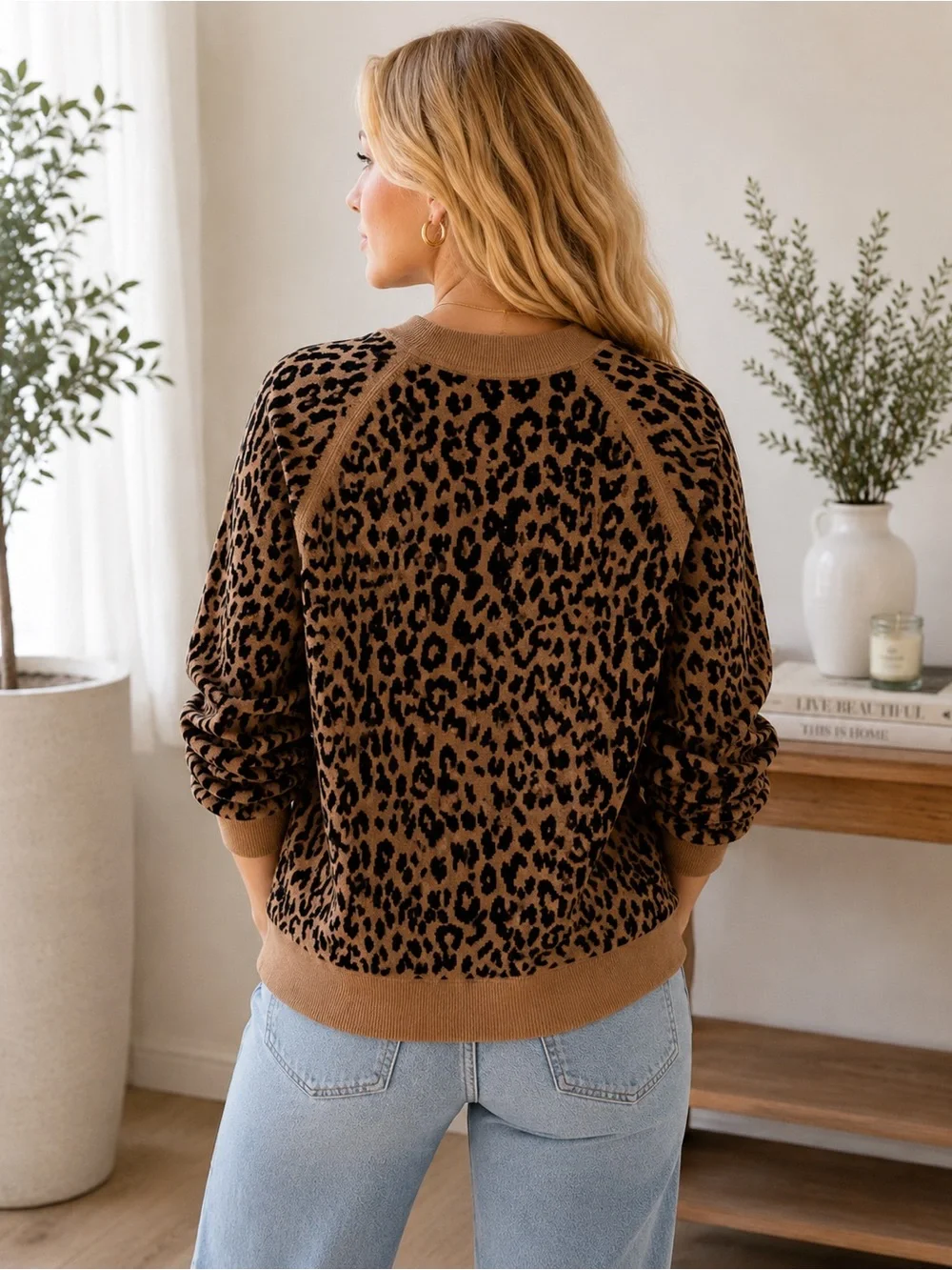 J. Crew Leopard Print Merino Wool Blend Sweater Size XXL 25476
